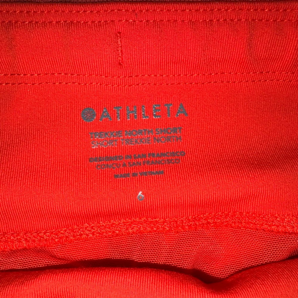 Athleta High Waist Orange Trekkie North Short Size 6 - Picture 5 of 6